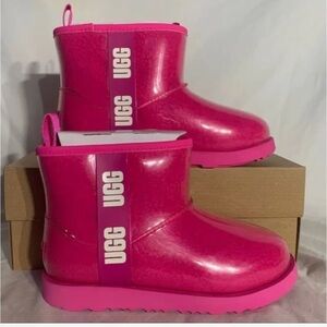 UGG Classic Clear Mini Boots in Vibrant Pink